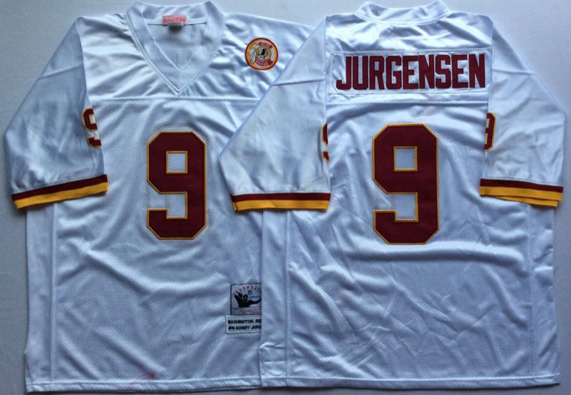 Men NFL Washington Redskins 9 Jurgensen white Mitchell Ness jerseys